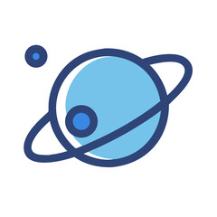 Planet Illustration with Rings in Space on Black Background