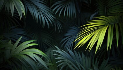 Lush tropical foliage, dense jungle backdrop