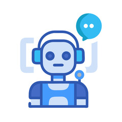 Friendly chatbot icon for customer service and support