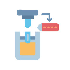 Material Depositing Through Automated Machine on Black Background