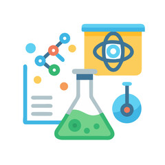 Flat Vector Scientific Research and Experiment Illustration with Color