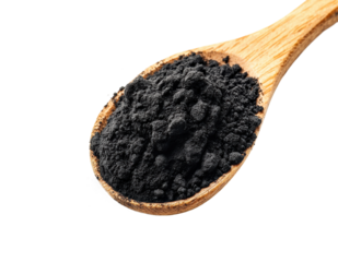 Using activated charcoal for health benefits kitchen ingredient home wellness isolated on transparent background