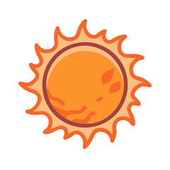 Cartoon Sun Graphic Illustration on Black Background