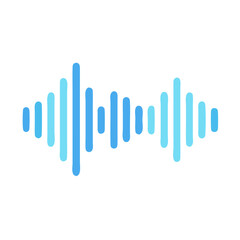 Blue audio sound wave on black background illustration