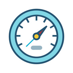 Blue and Black Speedometer Illustration for Icons, Designs