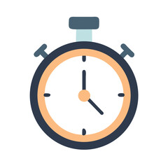 Stopwatch icon isolated against black background. Deadline concept.