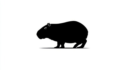 Obraz premium Silhouette of a large rodent seen in profile.