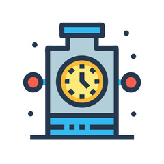 Retro futuristic clockwork mechanism timekeeping machine robot