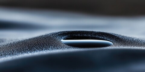 Macro Photography of a Single Water Droplet on a Textured Surface: A Study in Contrast and Reflection