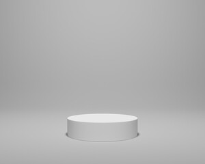 White Cylinder Podium for Product Display