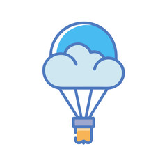 Cloud Hot Air Balloon Icon Vector Design