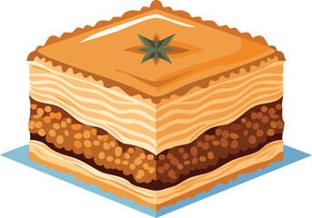 vector illustration of a baklava