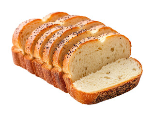 Sliced bread loaf display bakery food clean isolated on transparent background