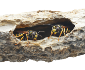 Bees emerging from nest forest wildlife natural habitat isolated on transparent background