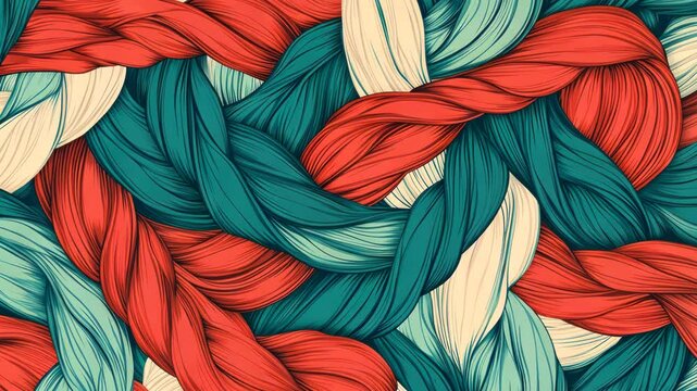 Abstract braided textures in vibrant colors
