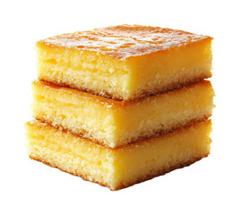 Delicious lemon squares kitchen food bright isolated on transparent background