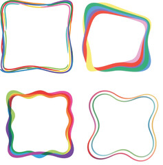 Vector illustration set of colorful vintage frames, labels, and borders for scrapbook design