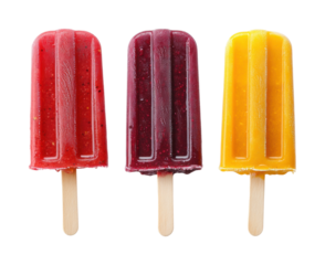 Colorful popsicles refreshing summer treats kitchen food bright isolated on transparent background