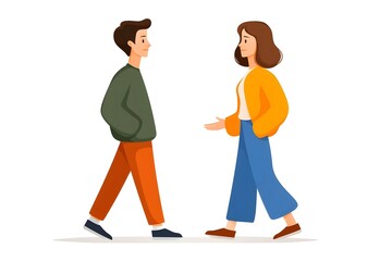 A man and a woman are walking together