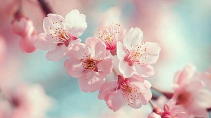 Delicate Pink Blossoms: A Serene Springtime Floral Image