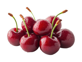 Fresh cherries harvesting orchard food natural light isolated on transparent background