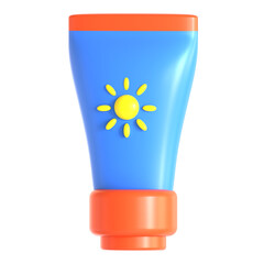 sunscreen cream 3d icon illustration