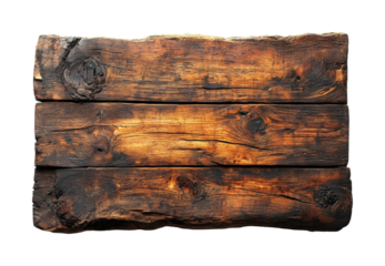 Rustic wooden planks natural texture top view isolated on transparent background