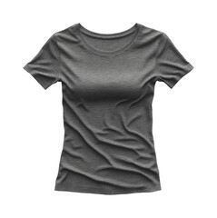 Casual grey t-shirt display online store product front view isolated on transparent background