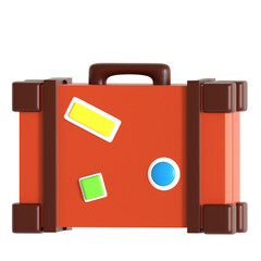 holiday suitcase 3d icon illustration