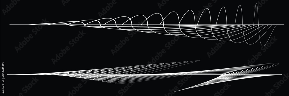 Poster digital sound equalizer . audio signal frequency signal . abstract flow linear fluid wavy shape . ac