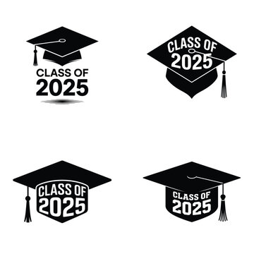 graduation cap class of 2025 illustration