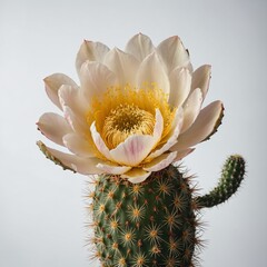 A blooming cactus flower, isolated on white