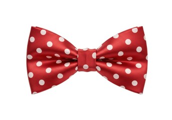 Red polka dot bow tie fashion accessory formal wear style isolated on white background