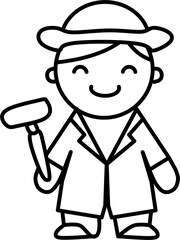 A fun and minimalist doodle icon set featuring 8 different Labour Day themed illustrations. This flat vector design includes cute cartoon workers, tools, teamwork scenes, and celebration moments. Perf