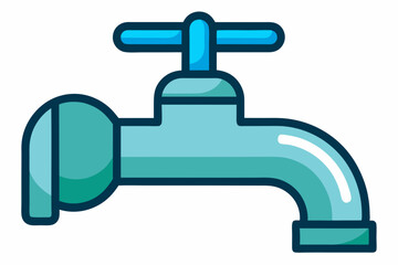faucet with water drop vector illustration 
