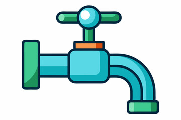 faucet with water drop vector illustration 