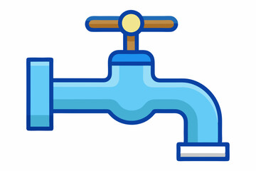 faucet with water drop vector illustration 