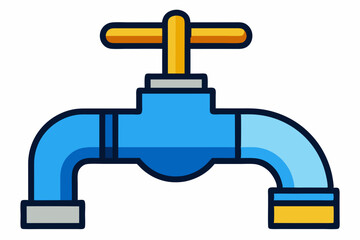 faucet with water drop vector illustration 