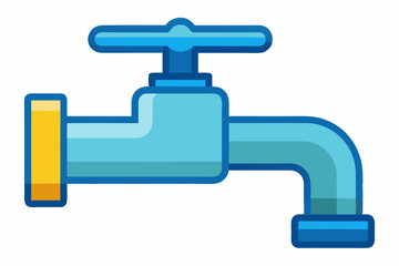 faucet with water drop vector illustration 