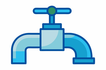 faucet with water drop vector illustration 