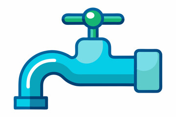 faucet with water drop vector illustration 