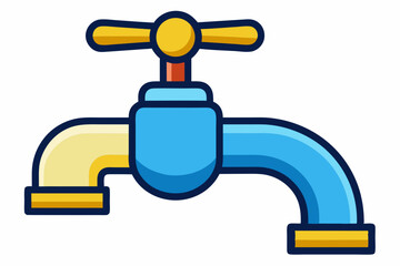 faucet with water drop vector illustration 