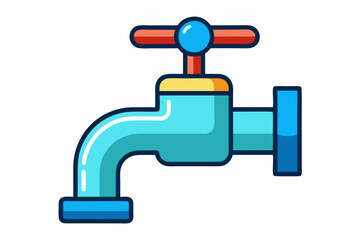 faucet with water drop vector illustration 