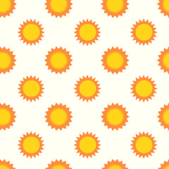 Seamless Pattern with Sun. Vector flat illustration.