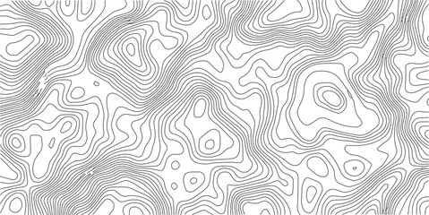 The black grey on white contours vector topography stylized height of the lines. The concept of a conditional geography scheme and the terrain path. Ultra wide. Map vector terrain Illustration. 
