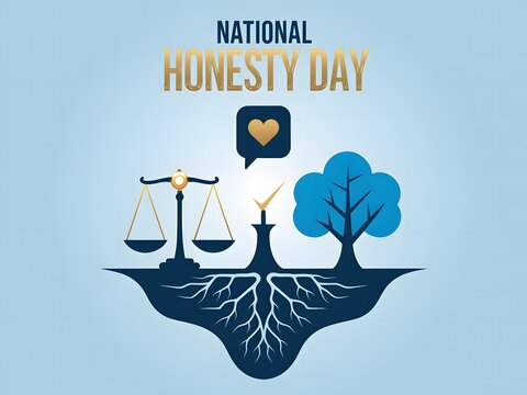 National Honesty Day: A visual representation of balance, truth, and growth.