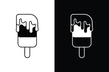Ice Cream line Icon Pack. Flat Black & White Vector design