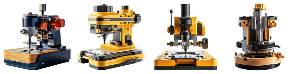 Plunge router plunging woodworking router Isolated on transparent background. PNG , Set of