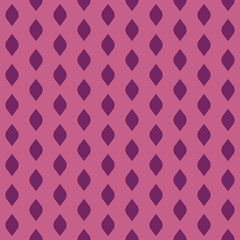 Seamless pattern of diamonds with curves or leaves. Monotone, pink, background, repeating, textile. Vector