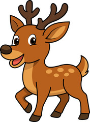 Adorable Cartoon Deer Illustration Perfect for Kids' Books, Designs Clipart